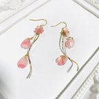 作品桜　ピンク×ゴールド　ピアス　イヤリング