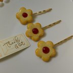 作品イチゴジャム×お花のクッキー🍪ヘアピン