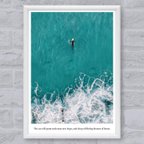 作品290 アートポスター A4 北欧風 海 シンプル サーフィン02