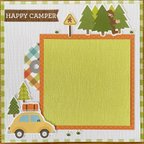 作品スクラップブッキング 6インチ  完成品  HAPPY CAMPER