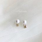 作品Cotton pearl pierce/earring(white) [cc]