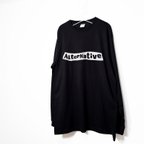 作品オルタナティブロックの音楽系Ｔシャツ ロンT 【ブラック】 長袖クルーネック リブ袖 ビッグサイズもあり