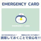 作品ペンギンのEMERGENCY CARD1枚 (緊急連絡先) 5.5cm×9cm