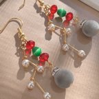 作品【クリスマス】 ピアス《普段用にも》