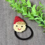 作品モコモコ刺繍の小人さんのヘアゴム