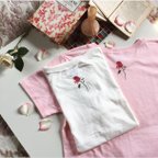 作品Botanical VintageRose　Tシャツ【Vanilla　White 】