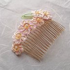 作品水引　桜結びのヘアコーム