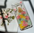 作品上品・キレイめ 全機種対応 iPhone15 手作☆iPhone押し花スマホケースiPhone15pro☆ iPhone15plus☆iPhone15promax シリーズ☆Xperia☆Galaxy