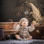 作品My little prince ♔ クラシカルロンパース 80cm・90cm /誕生日 男の子 服 ハーフバースデー 1歳 2歳 結婚式 セレモニーフォーマル 入園式 ベビー服 記念日