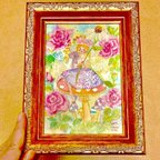 作品【原画・送料着払い】ひとやすみ【レトロメルヘン水彩画】