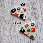 作品【52+plus】533 ●サンカクcolorful Candy● イヤリング　polymer clay ポリマークレイ 