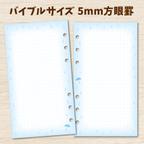 作品システム手帳用リフィル・バイブルサイズ 6穴〔雨の日〕5mm方眼罫