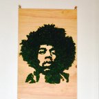 作品木とモスのオーガニック壁掛けアート(Jimi Hendrix)