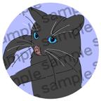 作品【イラスト】不思議なポーズの黒猫ちゃん