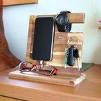 作品スマホスタンド アクセサリー キー 時計 (プレゼント,ギフト) 木製 アカシア