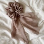 作品chiffon Scrunchie (beige brown)