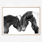 作品A4 アートポスター 「描きかけの馬」　おしゃれ 北欧 インテリア 雑貨