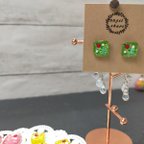 作品タイルアクセサリー ピアス 「soda」