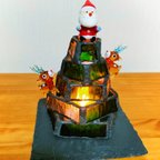 作品Merry Christmas★もみの木とサンタのキャンドルホルダー、クリスマスツリー、トナカイ、聖なる夜のキャンドルランタン