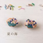 作品刺繍のカラフルな夏色イヤリング