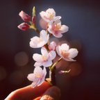 作品春 の 桜 ソメイヨシノ の 布花 コサージュ　2024