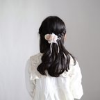 作品ピンクローズのフラワーヘアクリップ