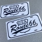 作品USA  USナンバー【 USA ROUTE66 】ルート66 sticker ステッカー お得2枚セット 【カラー選択可】 送料無料♪