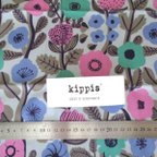 作品Kippis　オックスプリント　110ｃｍ巾ｘ50ｃｍカット（ブルー　KPOK-41B）