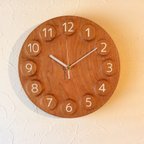 作品wall clock  チェリー 無垢一枚板