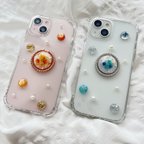 作品ドライフラワー　パール　ハンドメイド　iPhoneケース