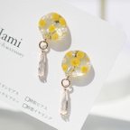 作品ミモザのゆれる一粒ピアス　イヤリング