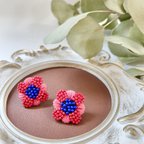 作品アネモネの刺繍ピアス・イヤリング