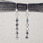 作品Sparkly Metallic Grey Swarovski Crystal Pierce キラキラメタリックグレースワロフスキークリスタルピアス