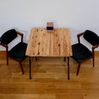 作品国産杉無垢テーブル80cm×80cm　天板厚み2.4cm 天然オイル仕上げ　パソコンデスク　アイアンレッグ
