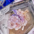 作品（A）夢みるふたりの薔薇と蝶のヘアクリップ（hair ornaments of  butterfly〜Eden of the mountains〜）