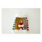 作品完成品 Red cap border sleeve knit (毛色ホワイト)