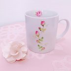 作品薔薇 マグカップ サイズ：M 食器 白い食器 コップ 花 プレゼント 贈り物にもおすすめ