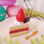 作品ショートケーキ ネックレス【いちごクリーム】