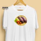 作品【半袖/長袖】オシャレおもしろTシャツ「水なすとミニトマト」