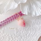 作品苺の帯締め飾り/ナチュラルピンク