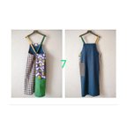 作品【SOLD OUT】パッチワークエプロンNo.7・ネイビーと丸いお花