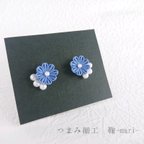 作品くすみブルーのお花 ピアス・イヤリング