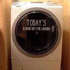 作品賃貸OK【黒or白】「今日は洗濯日和！」のウォールステッカー・ウォールデコ・ウォールシール