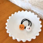 作品ハロウィンマカロンヘアゴム