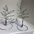 作品ミニ樹木2本とミニ自転車