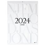 作品2024年壁掛けカレンダー B3 モノトーン シンプル＆スタイリッシュデザイン タイポグラフィ