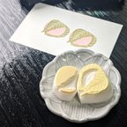 作品消しゴム はんこ　さくらもち 道明寺 セット　eraser stamps Sakura-mochi set