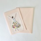作品刺繍カード/バレリーナ
