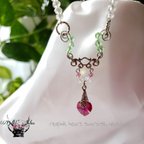 作品redpink heart swarovski necklace /ハートモチーフ　スワロフスキーネックレス