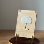 作品『小サイズ・テーブルランプ』【真鍮金具×アクリル×木のアートパネル】